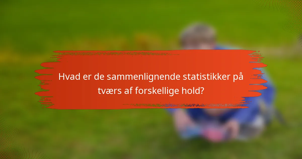 Hvad er de sammenlignende statistikker på tværs af forskellige hold?