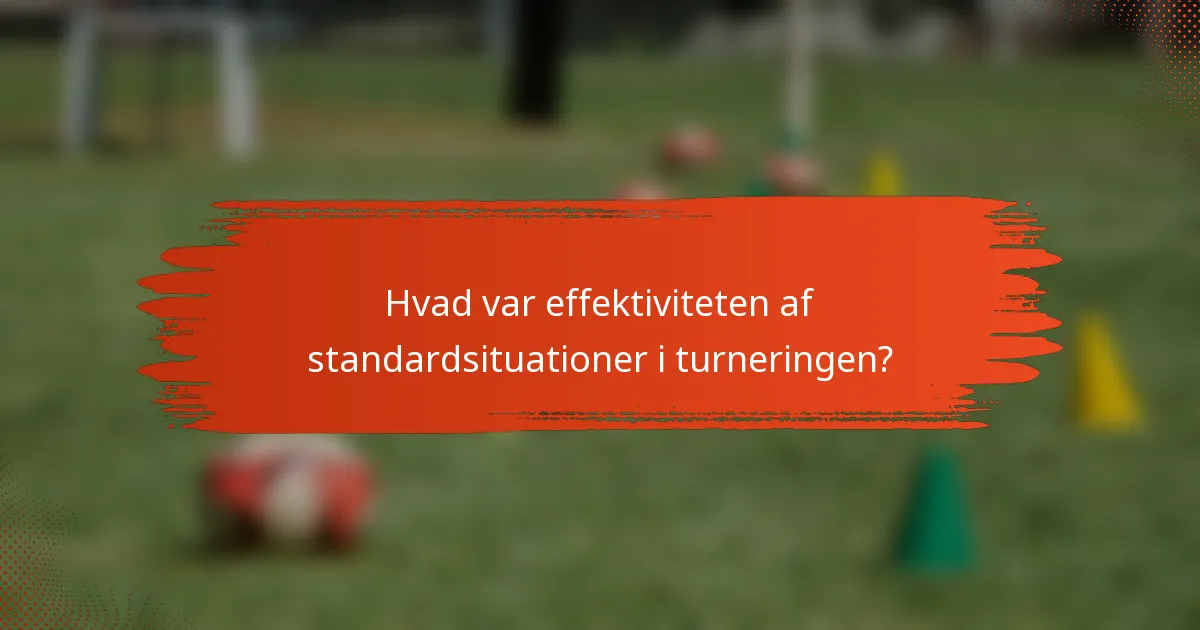 Hvad var effektiviteten af standardsituationer i turneringen?