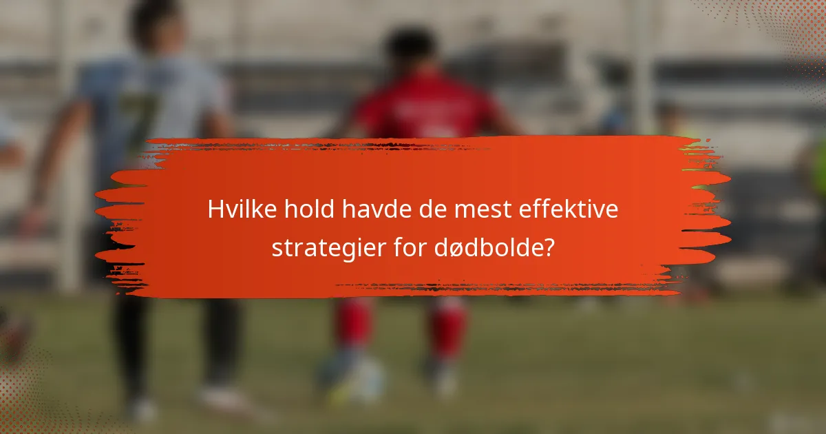 Hvilke hold havde de mest effektive strategier for dødbolde?