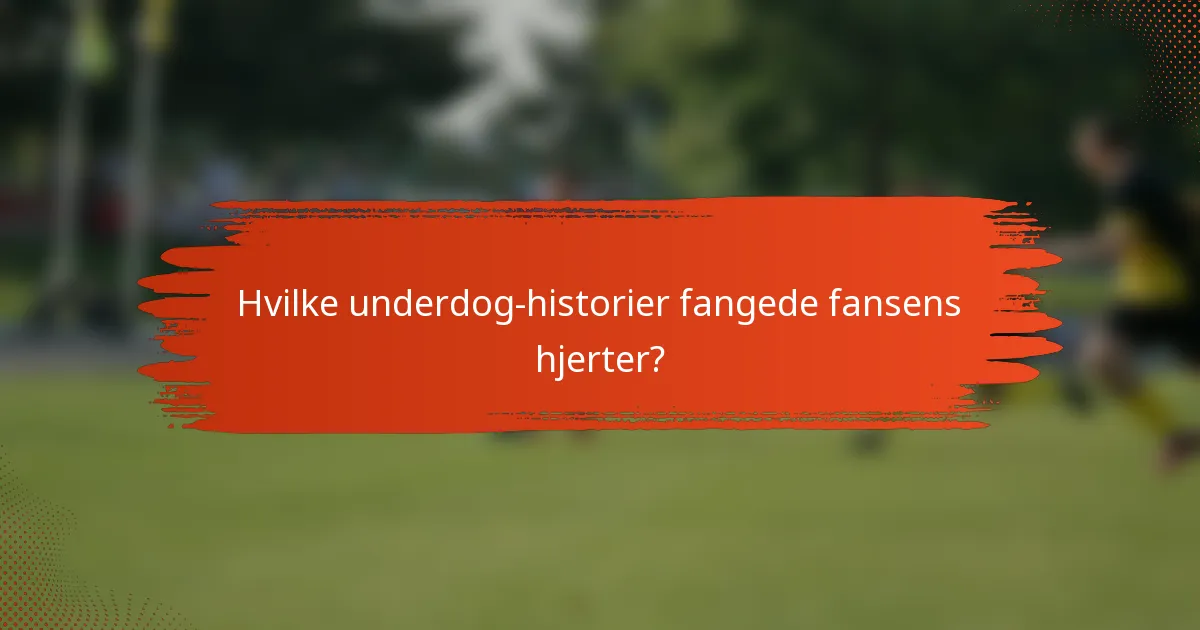 Hvilke underdog-historier fangede fansens hjerter?